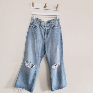 FP | Distressed Rip Light Wash Baggy Dad Jeans 31